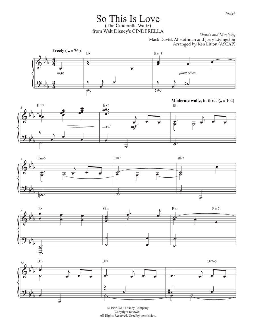 So This Is Love Piano Solo scores gallery preview page 1