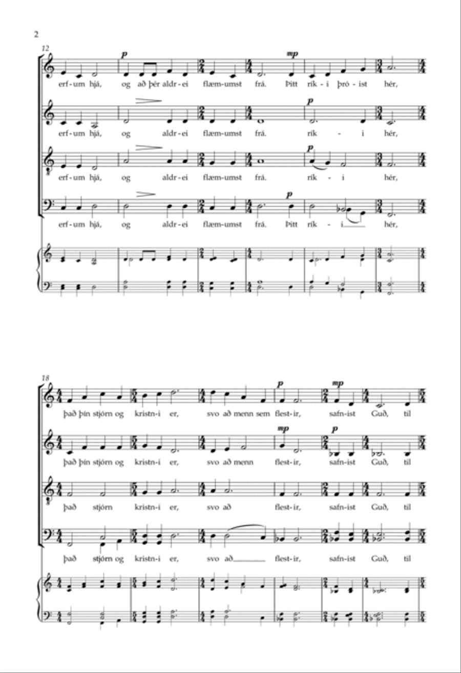 Heyr Þu Oss Himnum AA Heyr Þu Oss Himnum AA 4-Part scores gallery preview page 2
