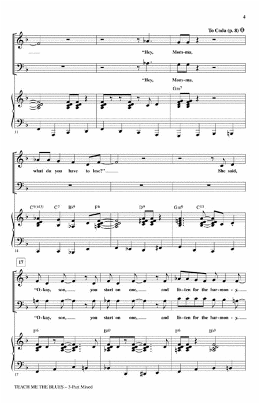 Teach Me the Blues Teach Me the Blues Choir scores gallery preview page 3