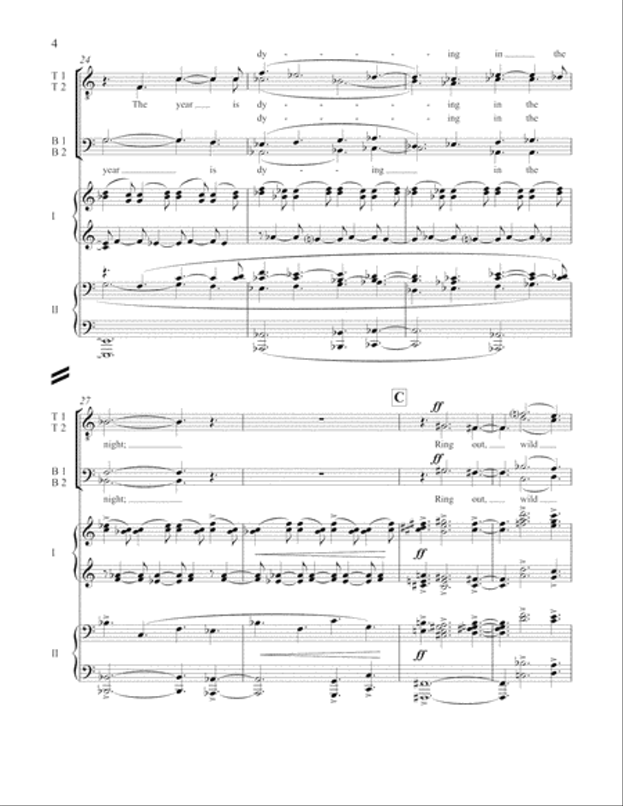 Ring Out, Wild Bells TTBB scores gallery preview page 5