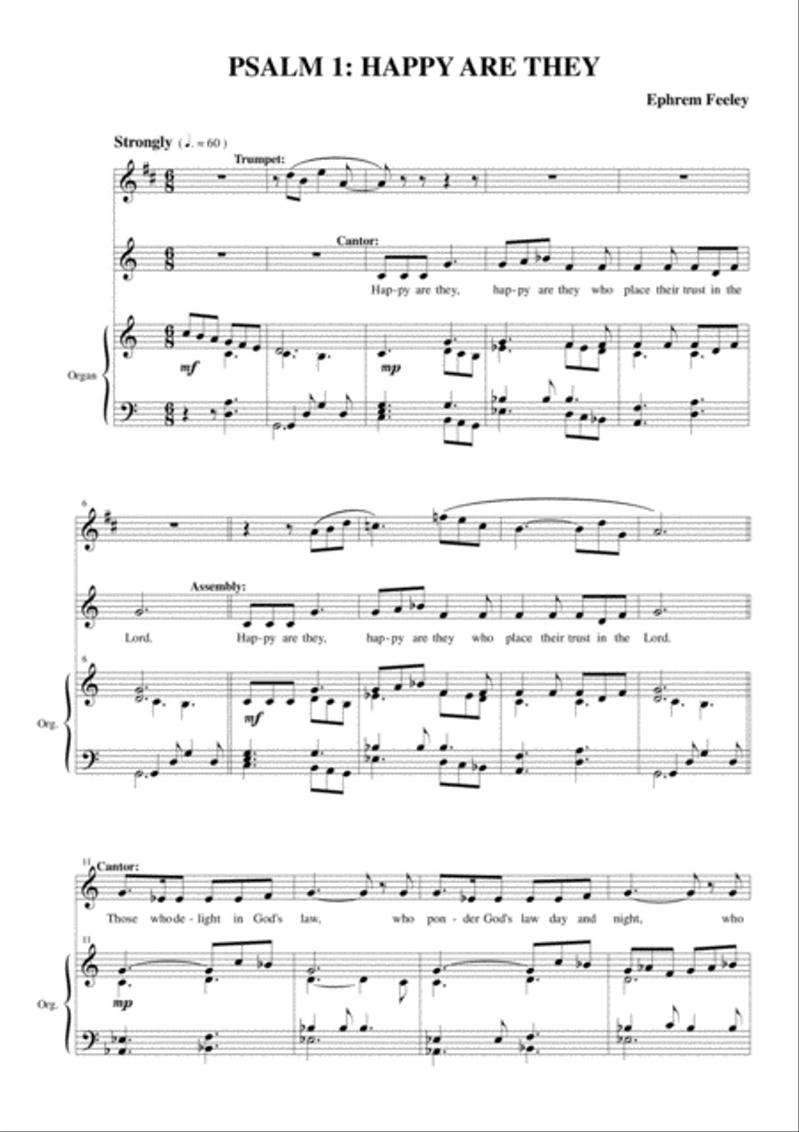 Psalm 1: Happy are They 4-Part scores gallery preview page 2