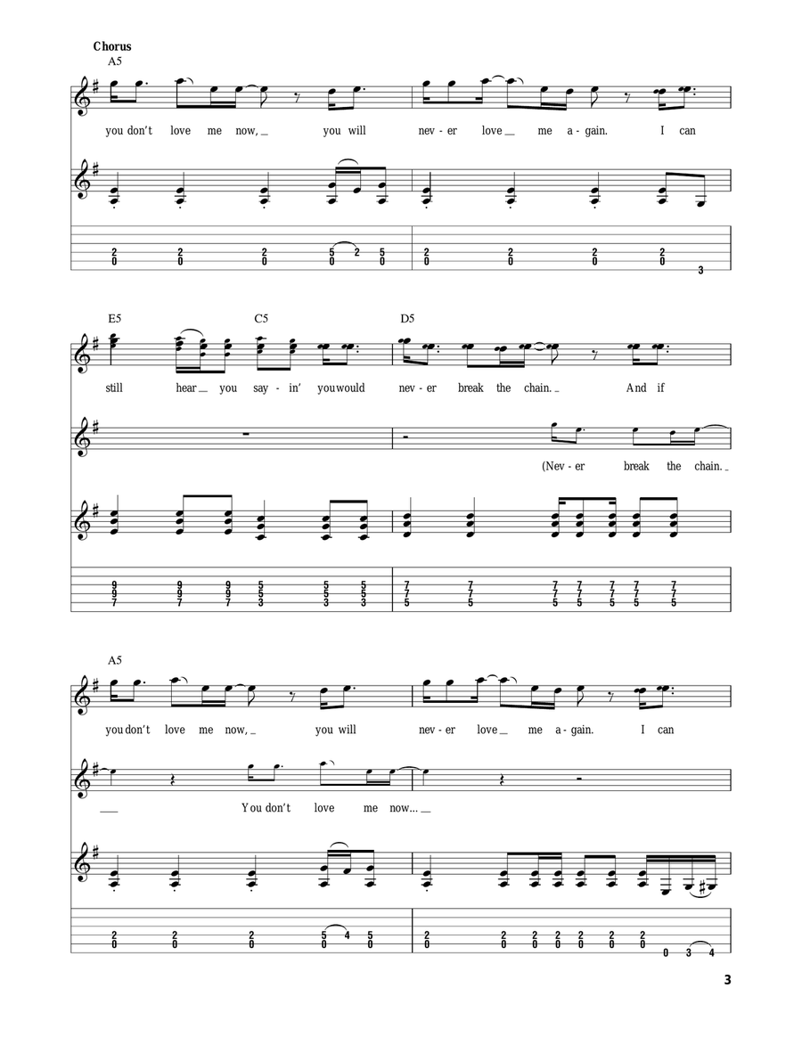 The Chain Acoustic Guitar scores gallery preview page 3