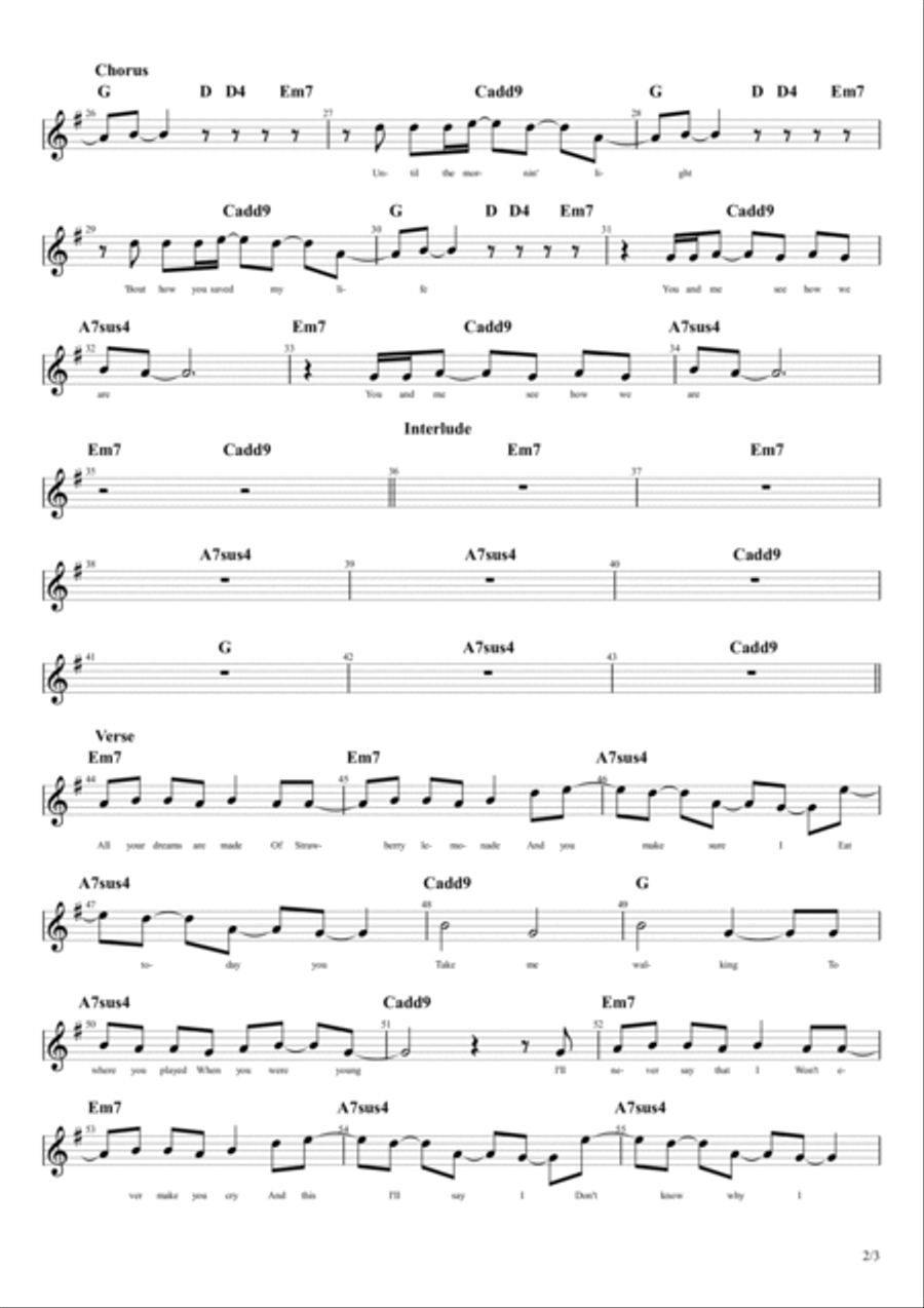 Talk Tonight Piano, Vocal, Guitar scores gallery preview page 2