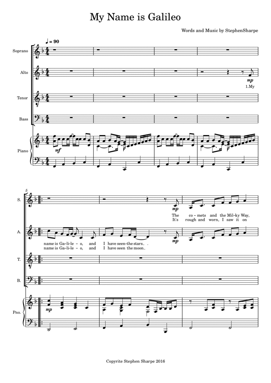 My Name is Galileo 4-Part scores gallery preview page 1
