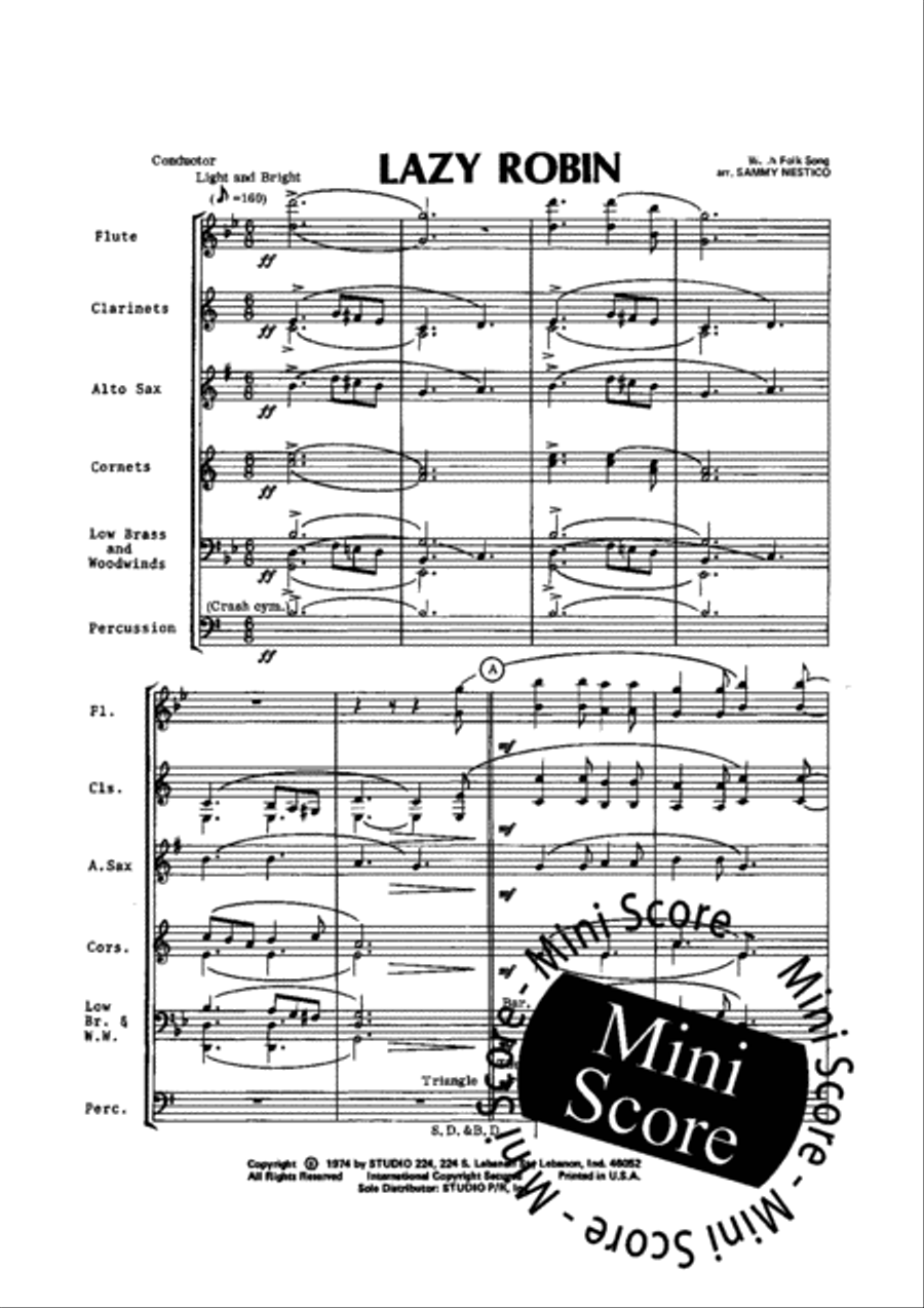 Lazy Robin Lazy Robin Concert Band scores gallery preview page 3