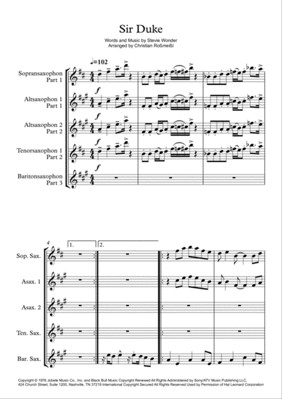 Sir Duke Sir Duke Woodwind Trio scores gallery preview page 2