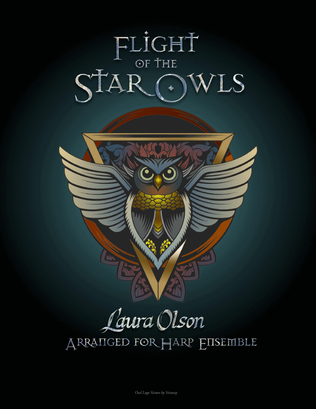 Flight of the Star Owls Arrangement for Advanced Harp Ensemble (E min) - Score Only