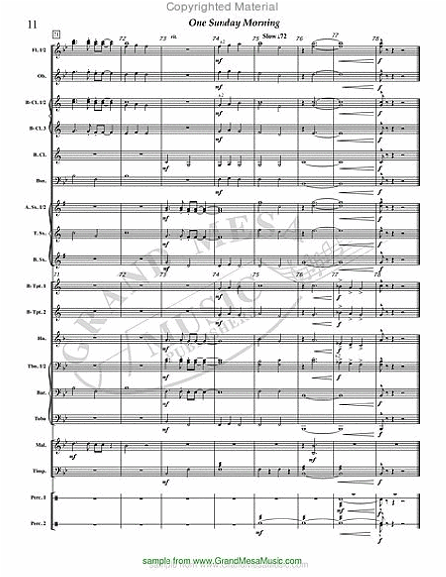 One Sunday Morning Concert Band scores gallery preview page 12