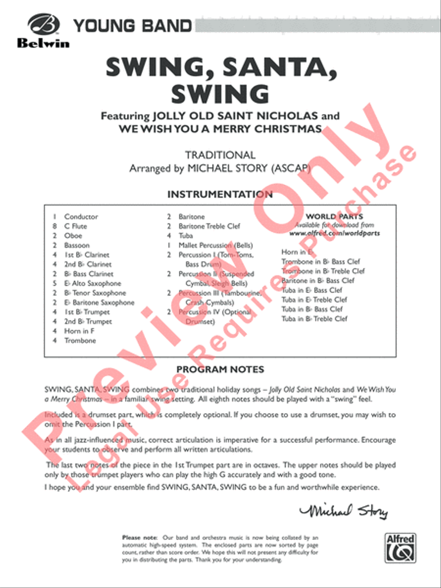 Swing, Santa, Swing Concert Band scores gallery preview page 2