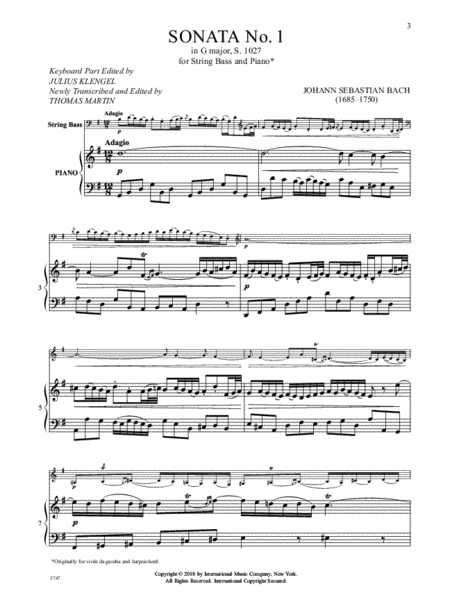 Sonata No. 1 In G Major, S. 1027