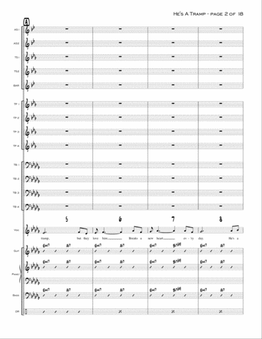 He's A Tramp from LADY AND THE TRAMP Jazz Ensemble scores gallery preview page 2