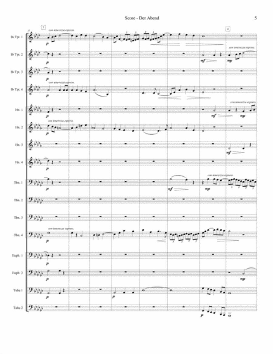 Der Abend (Evening), for 16-part Brass Ensemble Brass Ensemble scores gallery preview page 6