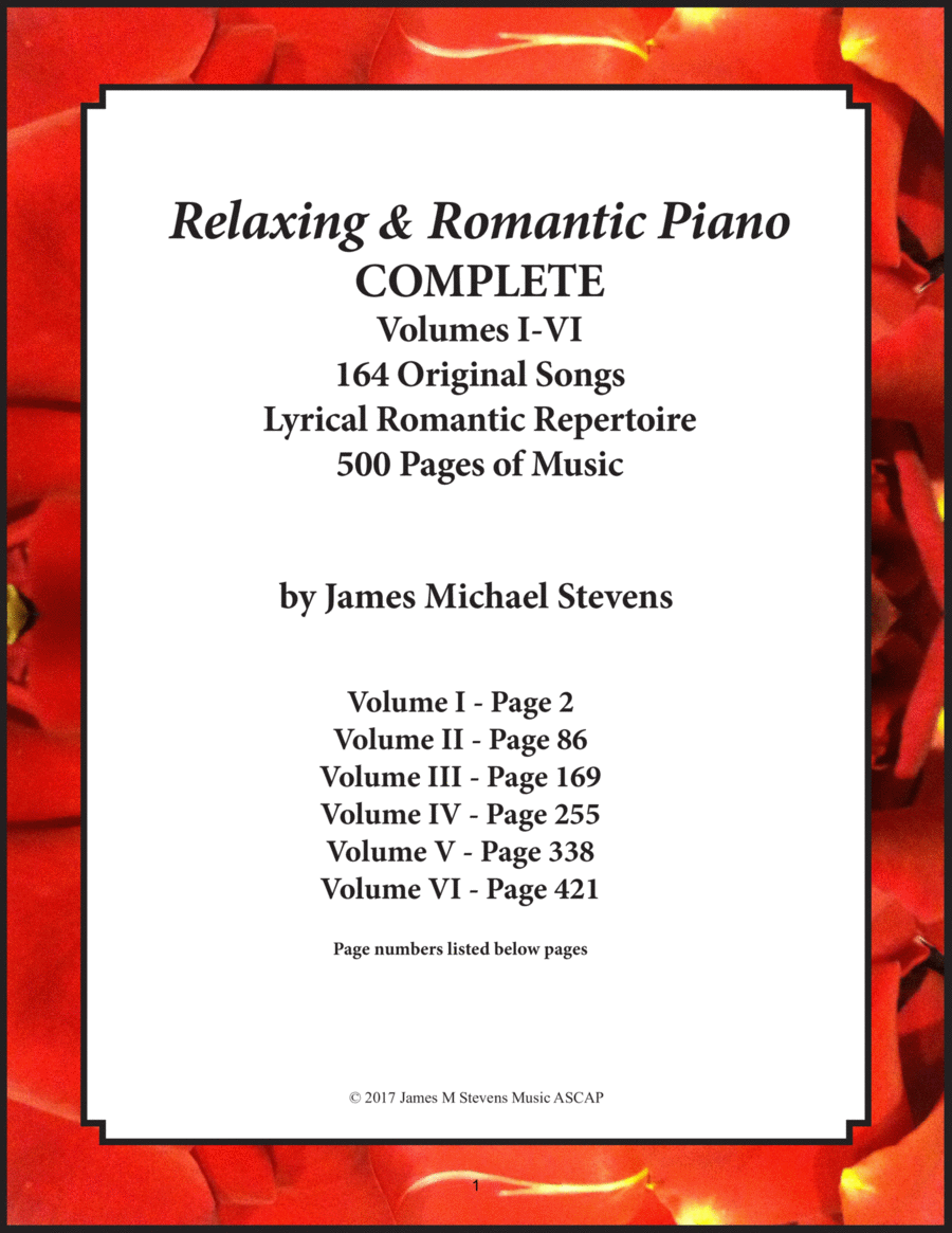 Relaxing & Romantic Piano COMPLETE - Volumes I - VI Piano Solo scores gallery preview page 1
