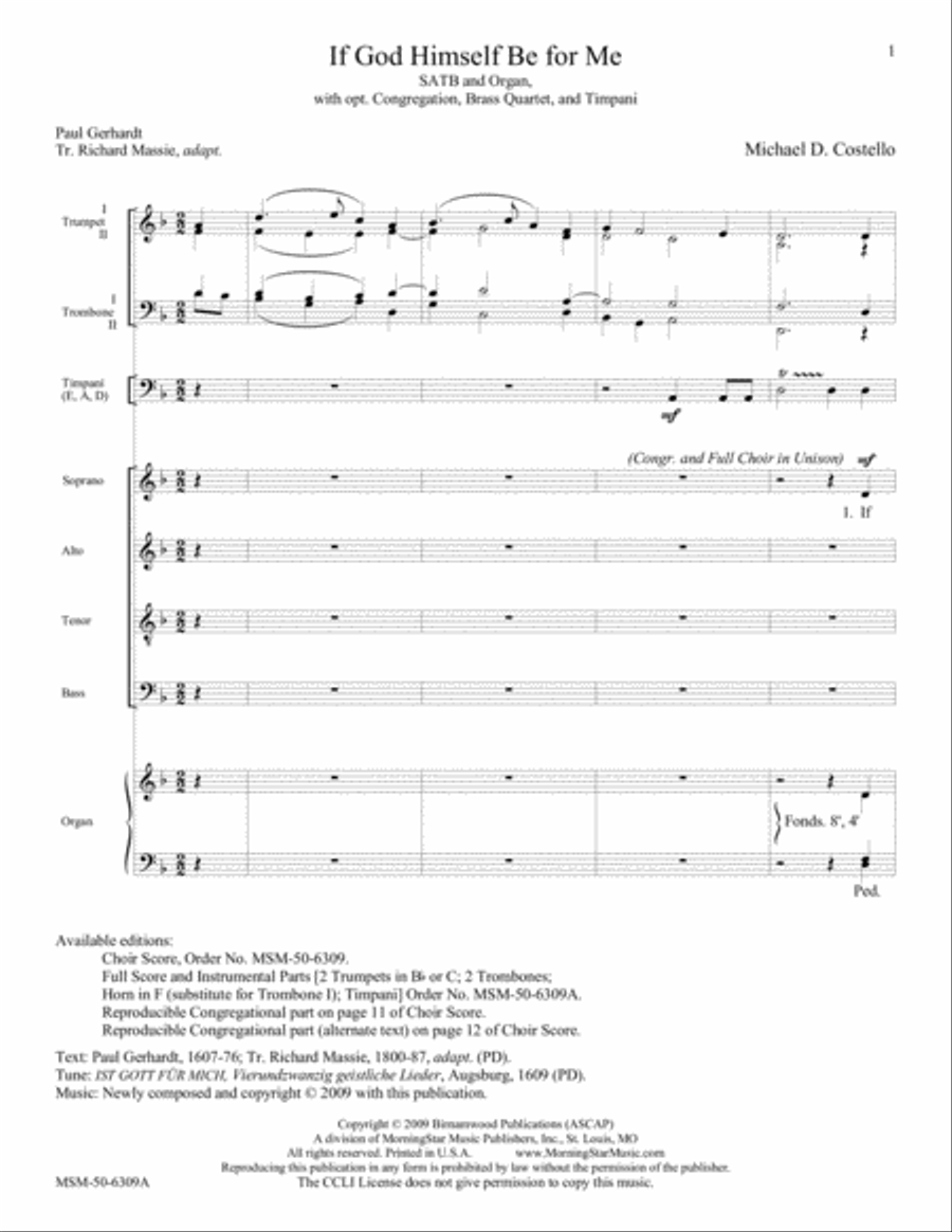 If God Himself Be For Me (Full Score and Instrumental Parts) Choir scores gallery preview page 2