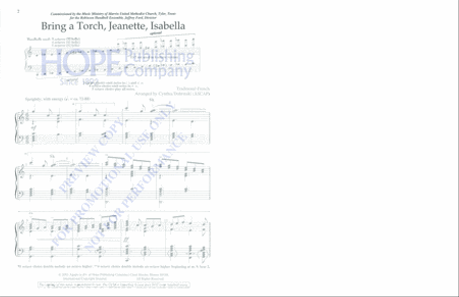 Bring a Torch, Jeanette Isabella 5-Octaves scores gallery preview page 2