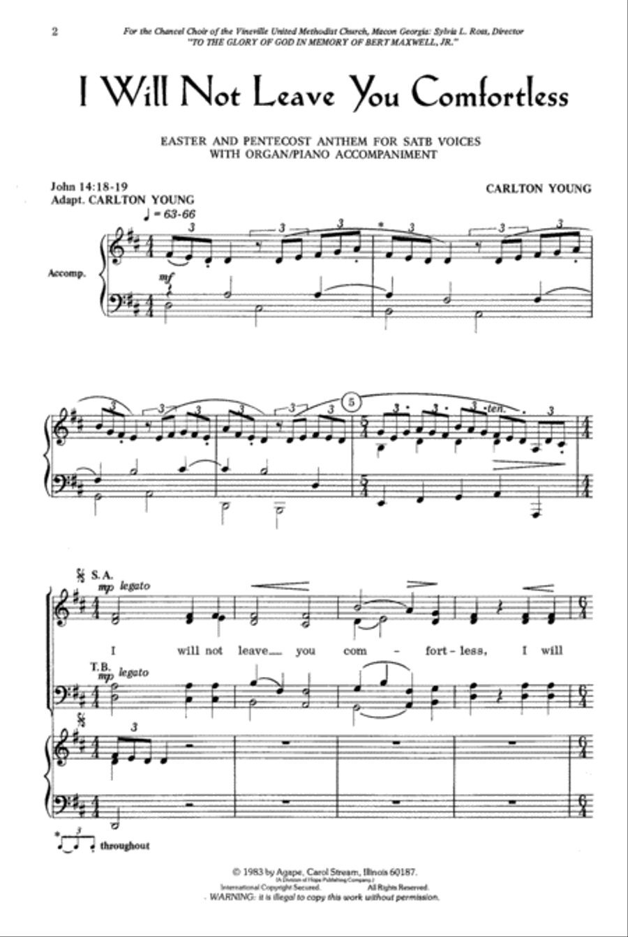 I Will Not Leave You Comfortless 4-Part scores gallery preview page 2