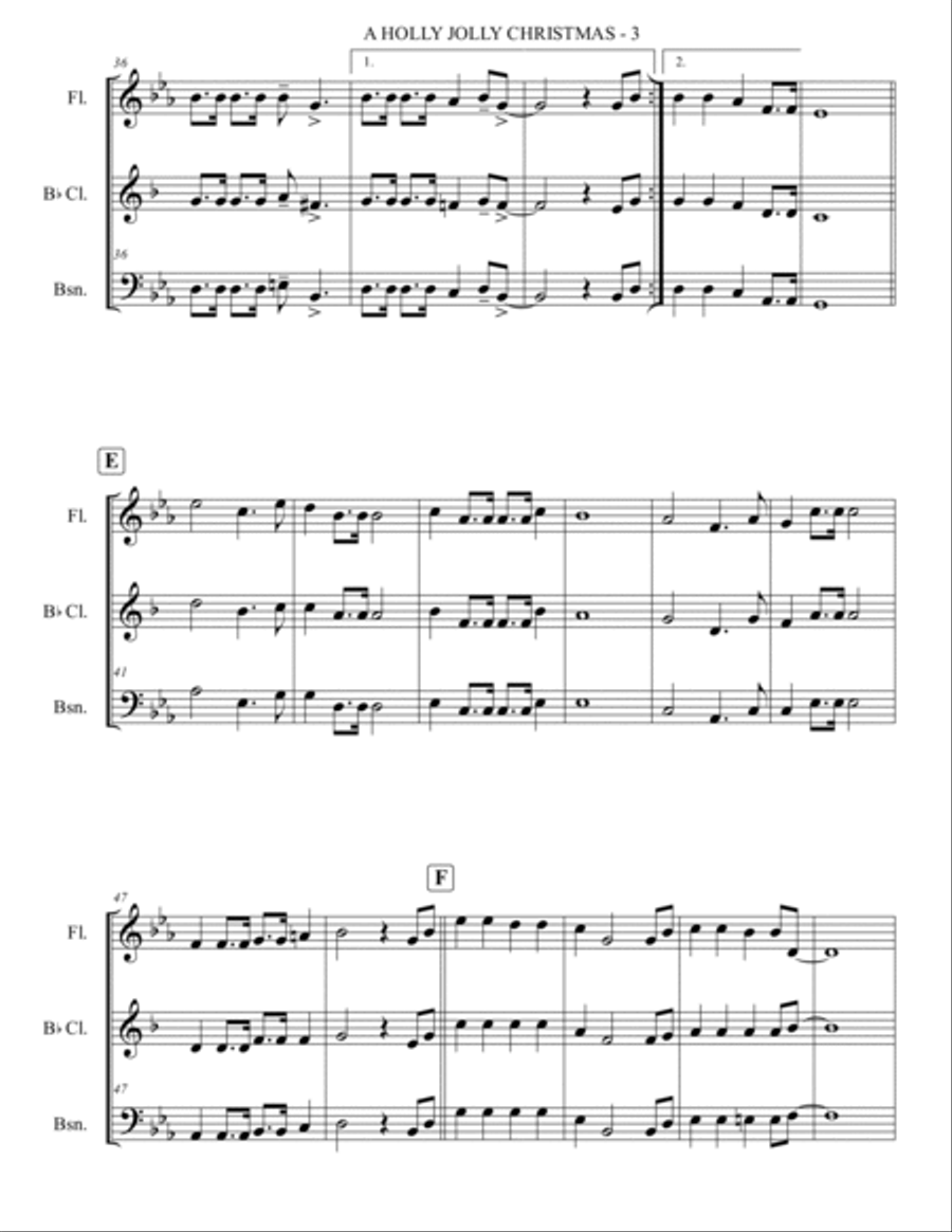 A Holly Jolly Christmas Woodwind Trio scores gallery preview page 4