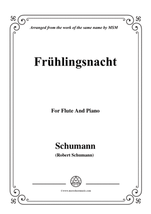 Book cover for Schumann-Frühlingsnacht,for Flute and Piano