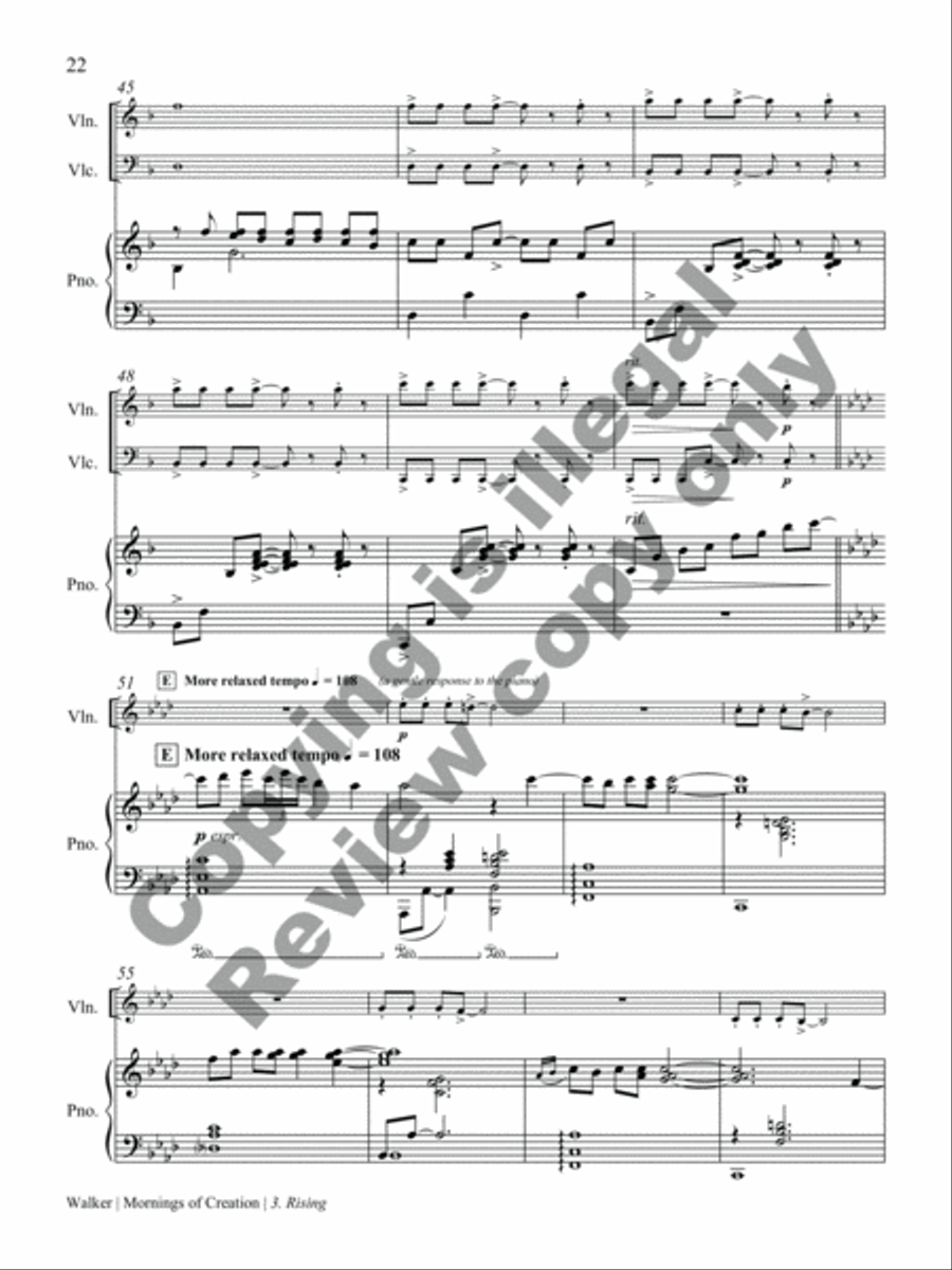 Mornings of Creation Piano Trio scores gallery preview page 34