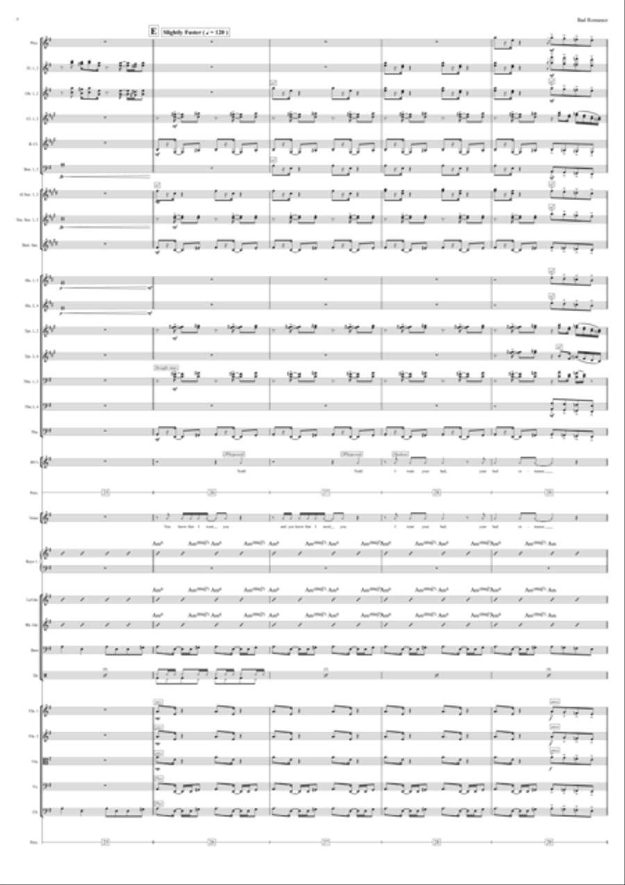 Bad Romance Full Orchestra scores gallery preview page 4
