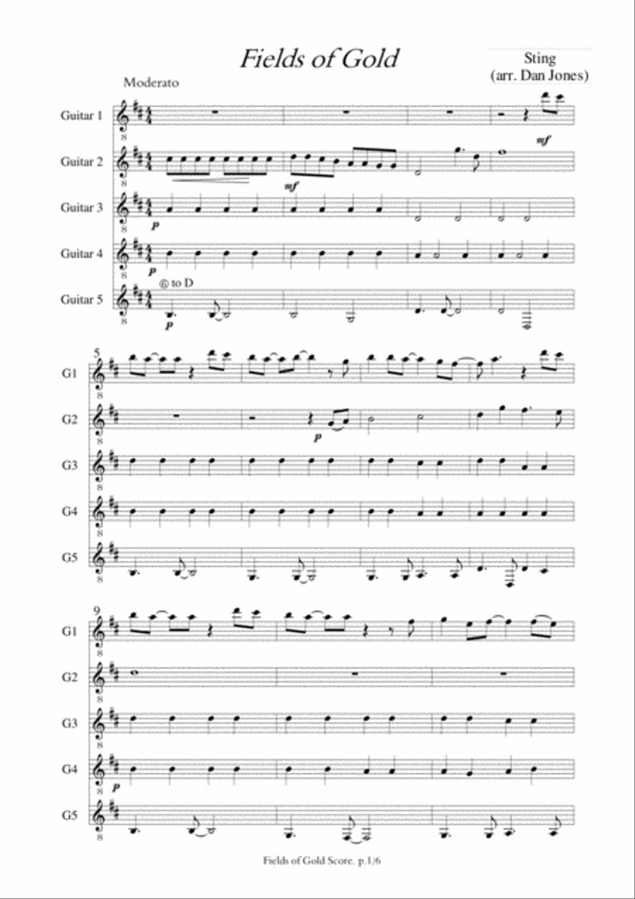 Fields Of Gold Small Ensemble scores gallery preview page 1