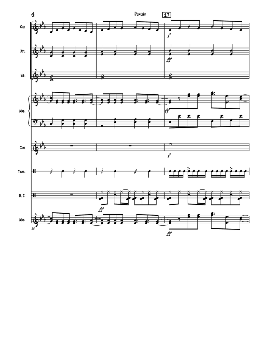 Demons Percussion Ensemble scores gallery preview page 4