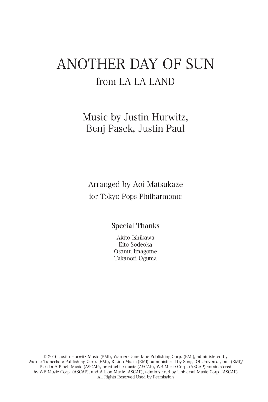 Another Day Of Sun Another Day Of Sun Full Orchestra scores gallery preview page 1