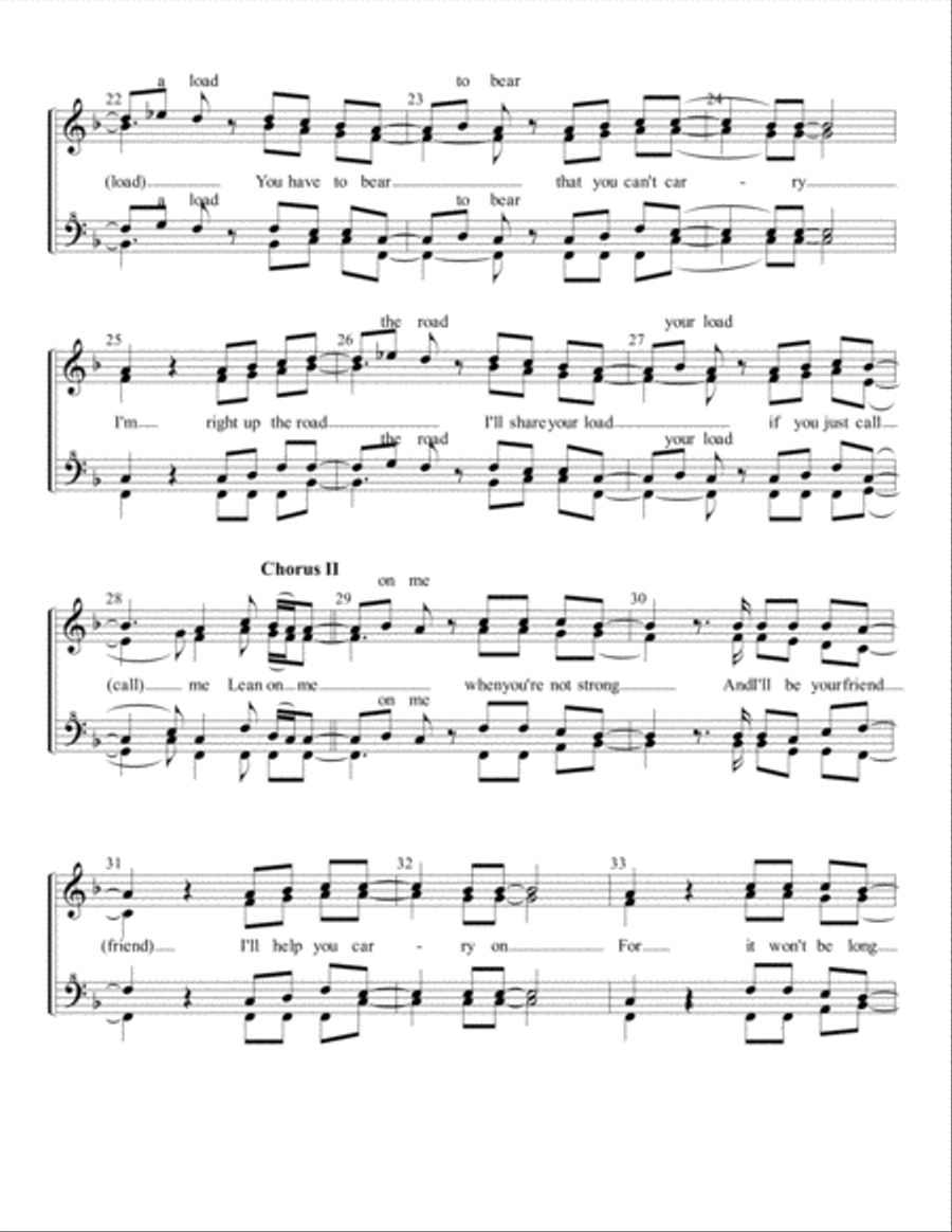 Lean On Me Lean On Me SSAA scores gallery preview page 3