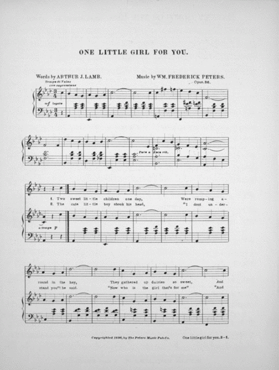 One Little Girl For You. Chorus