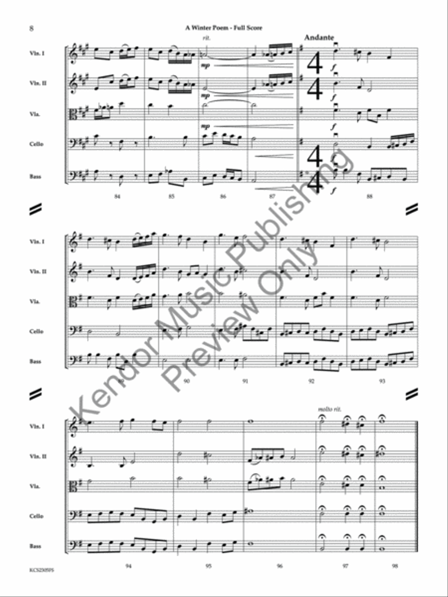 A Winter Poem (Score) A Winter Poem (Score) String Orchestra scores gallery preview page 9