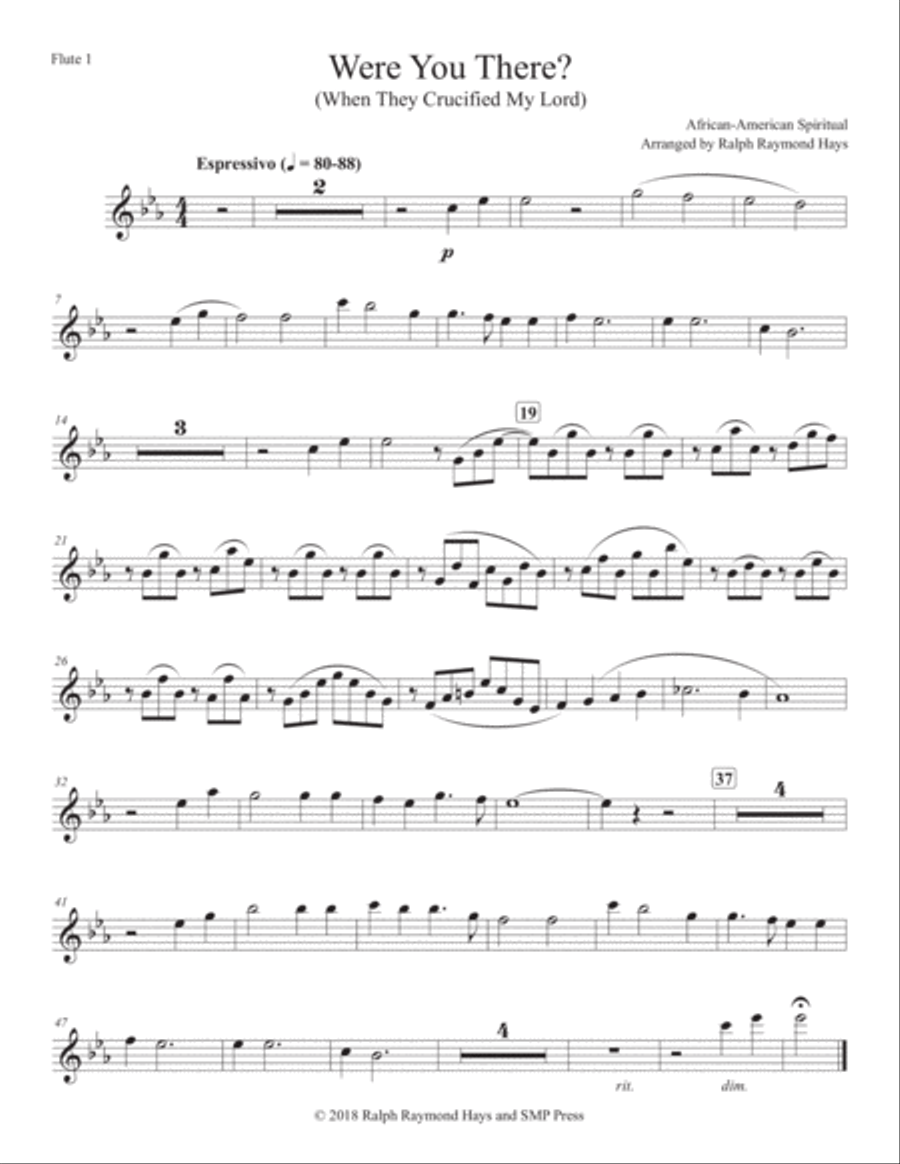 Were You There (When They Crucified My Lord) for flute choir Flute Choir scores gallery preview page 4