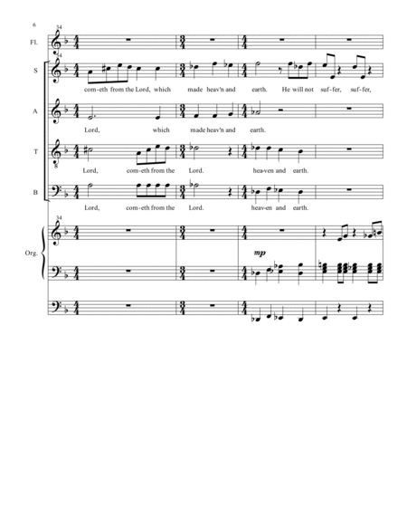 "I Will Lift Up Mine Eyes", SATB, organ image number null