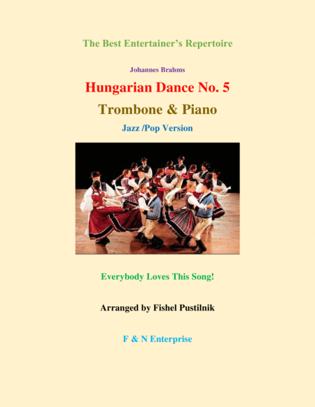 "Hungarian Dance No. 5"-Piano Background for Trombone and Piano image number null