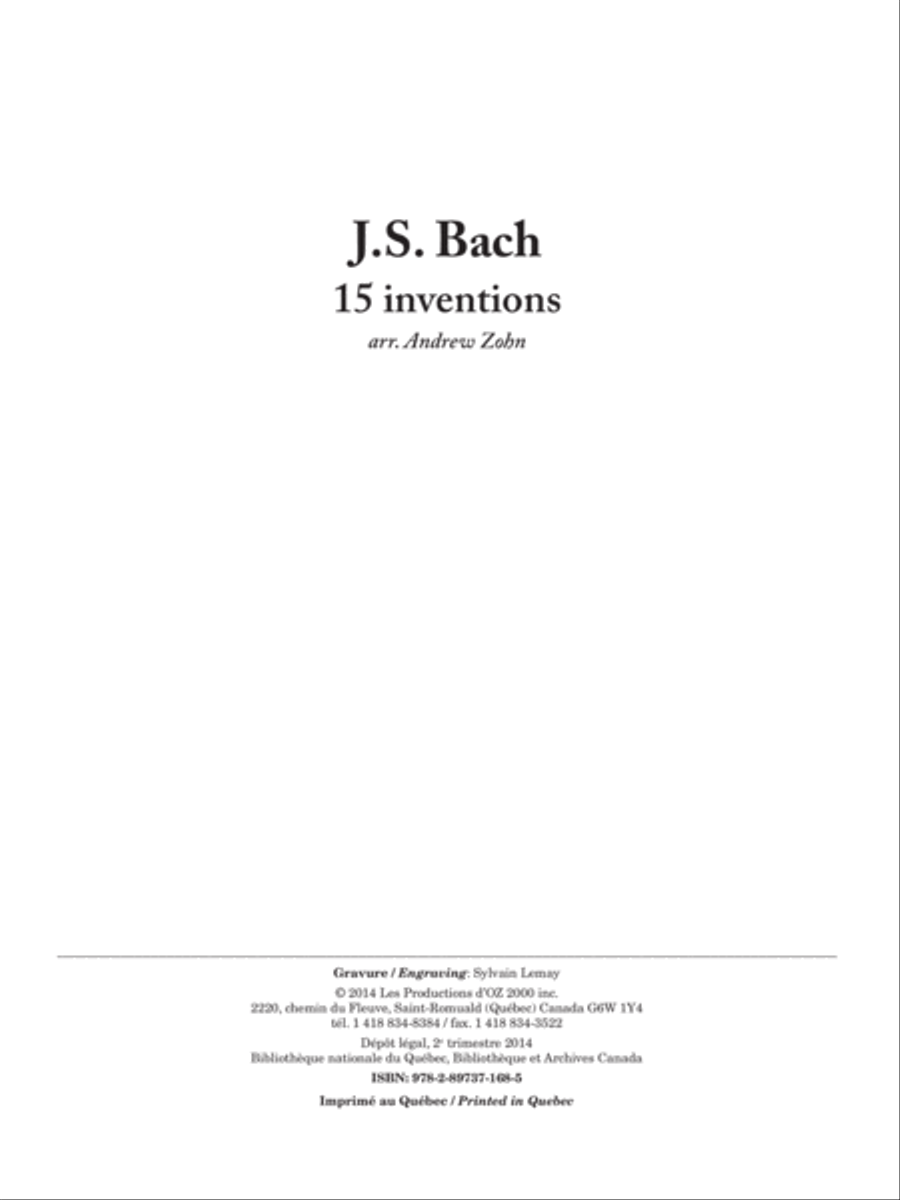 15 inventions Classical Guitar scores gallery preview page 1