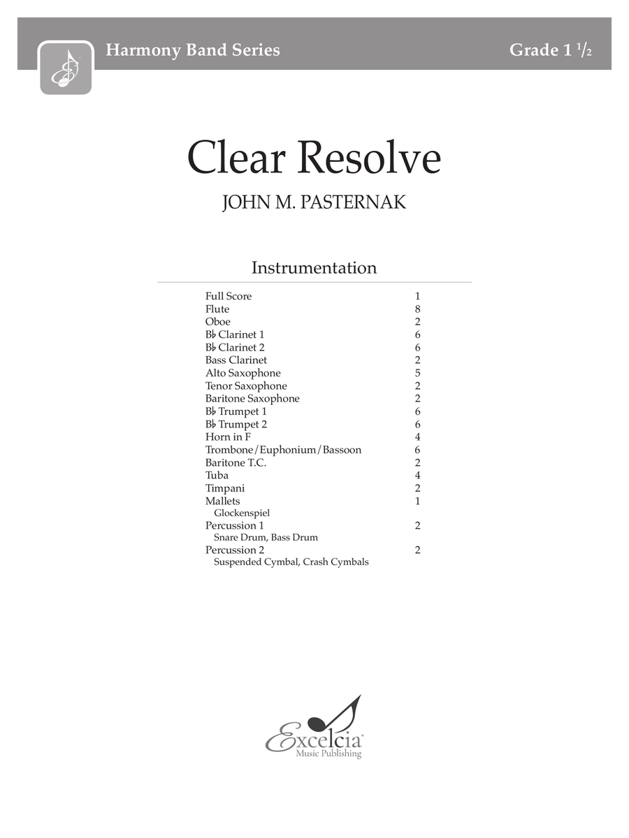 Clear Resolve (Score) Concert Band scores gallery preview page 2