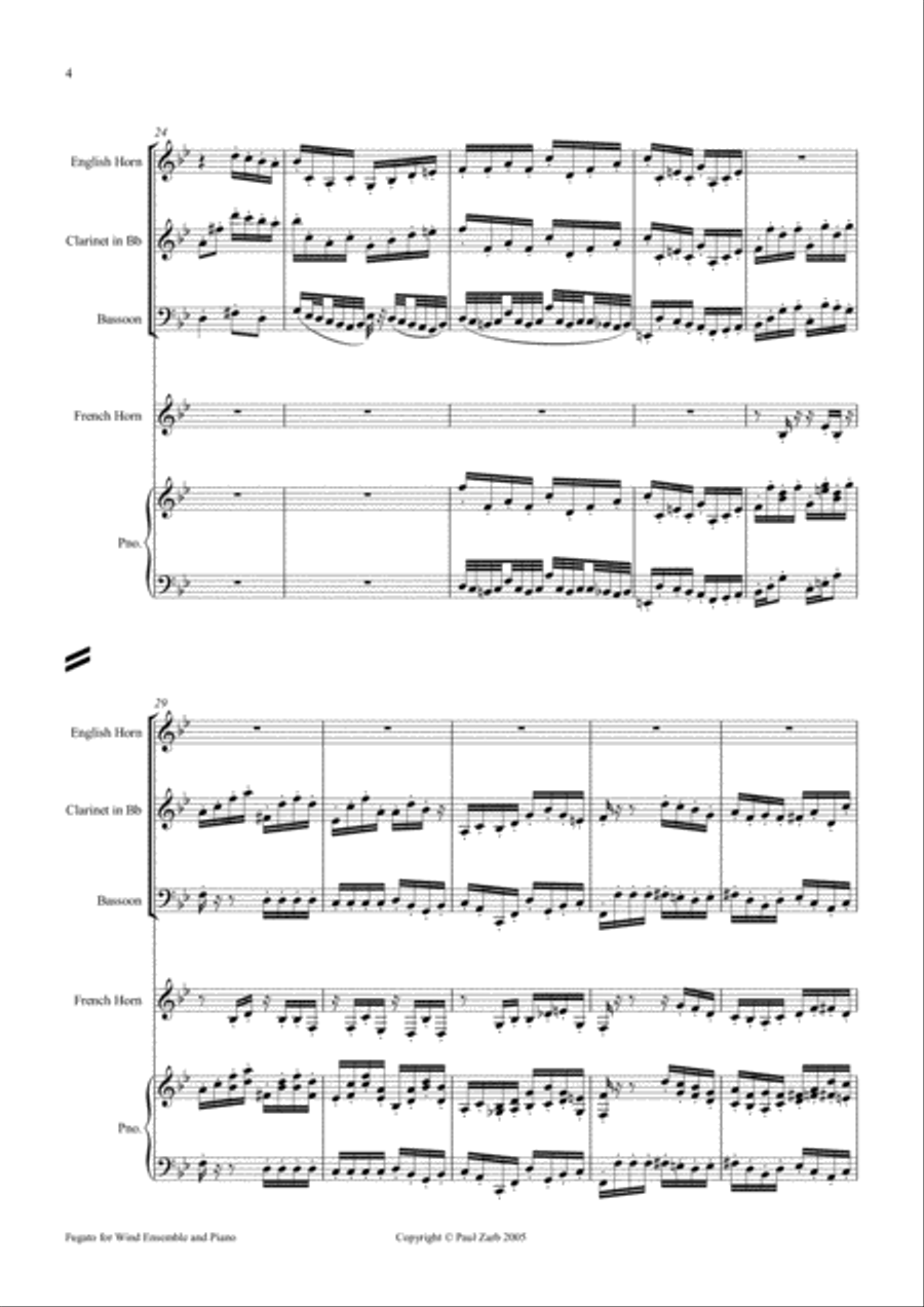 Fugato for Wind Ensemble and Piano Small Ensemble scores gallery preview page 4
