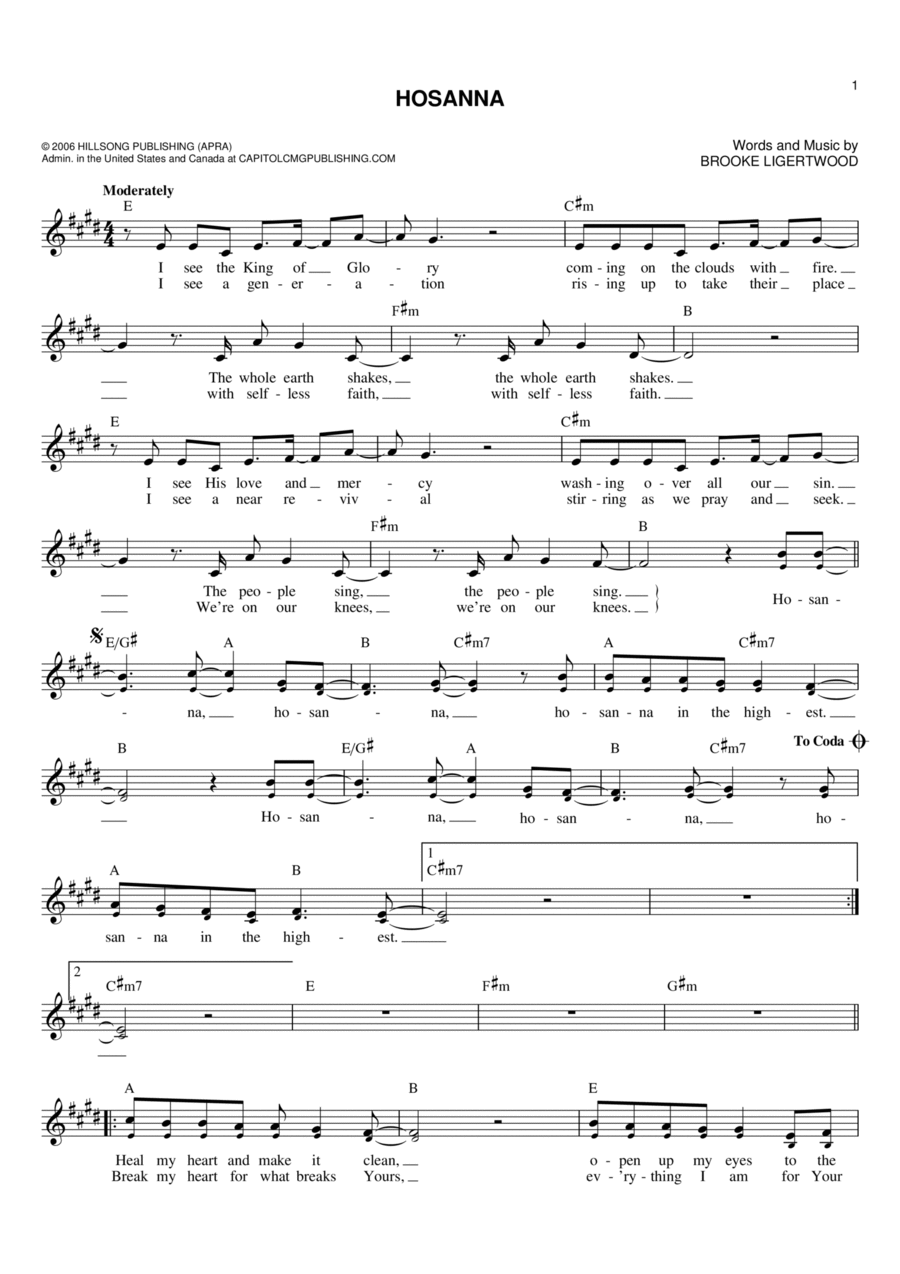 Hosanna Flute scores gallery preview page 1