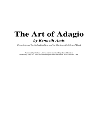 Book cover for The Art of Adagio - STUDY SCORE ONLY