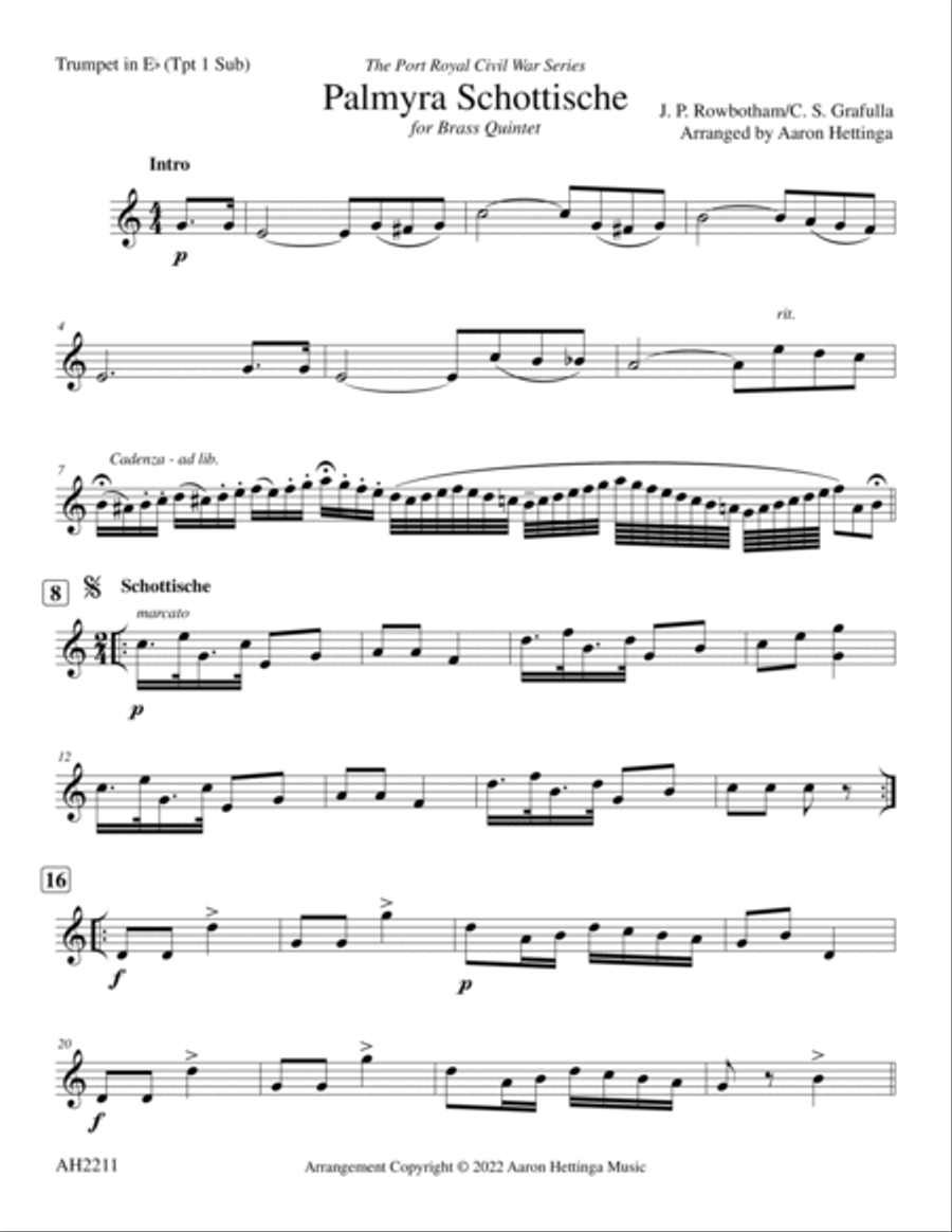 Palmyra Schottische - Port Royal Civil War Series for Brass Quintet Brass Quintet scores gallery preview page 3