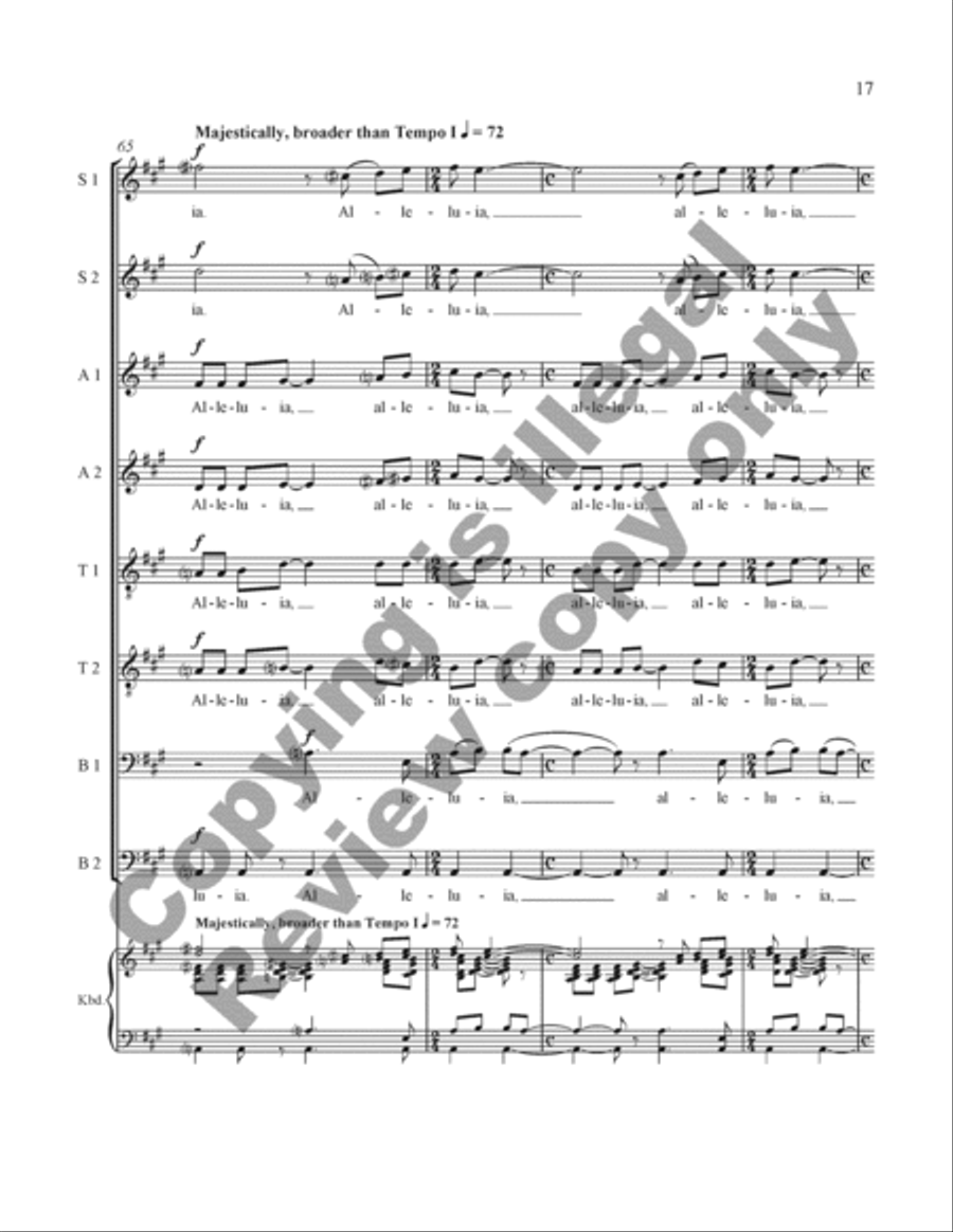 Alleluia for SSAATTBB Chorus Unaccompanied SSAATTBB scores gallery preview page 38