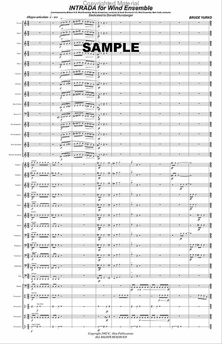 Intrada for Wind Ensemble Concert Band scores gallery preview page 2