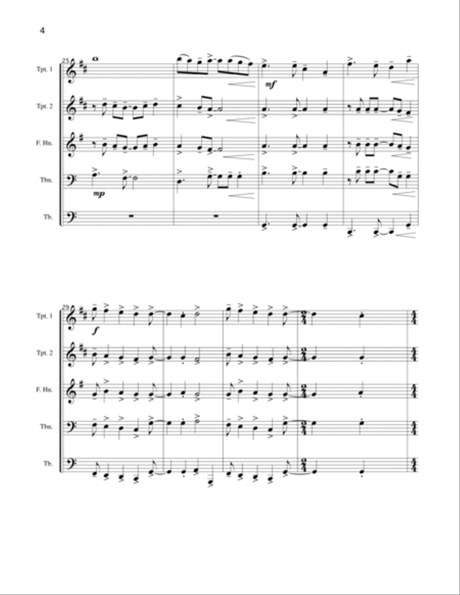 Angels From the Realms of Glory Brass Ensemble scores gallery preview page 4