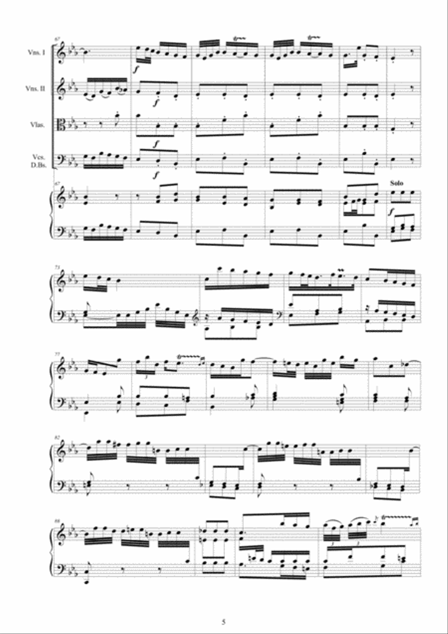 Platti - Harpsichord Concerto No.3 in C minor CSPla20 for Harpsichord and Strings String Orchestra scores gallery preview page 5