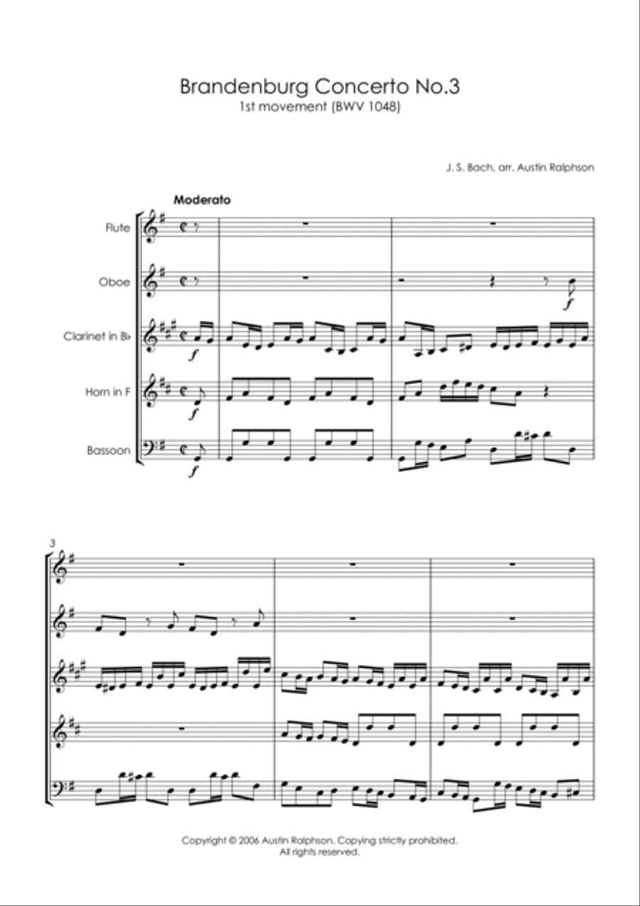 6 Baroque Classics - wind quintet bundle / book / pack Woodwind Quintet scores gallery preview page 4