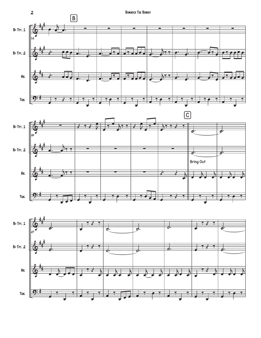 Dominick, The Donkey Dominick, The Donkey Brass Ensemble scores gallery preview page 5