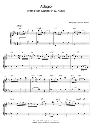 Adagio (from Flute Quartet In D, K285)