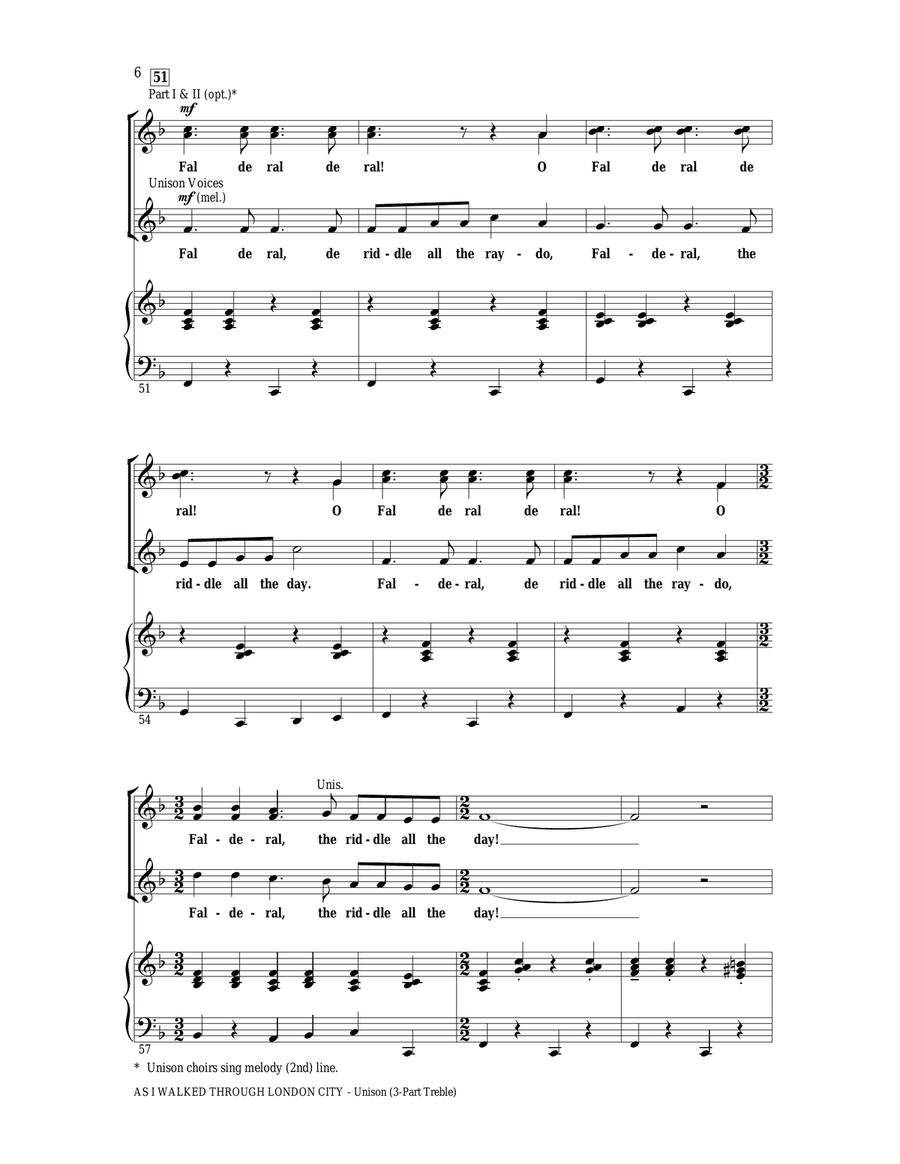 As I Walked Through London City Unison Choir scores gallery preview page 5