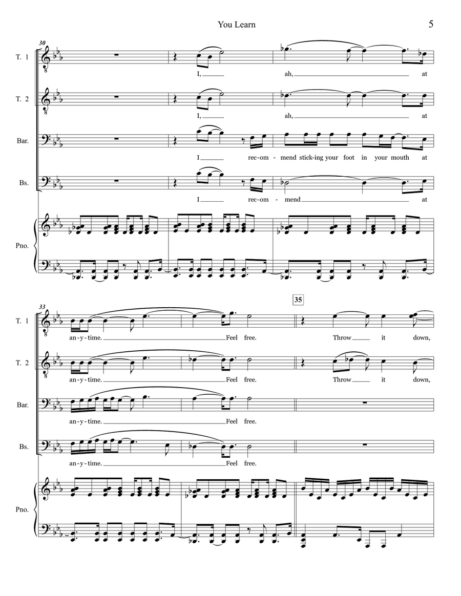 You Learn You Learn TTBB scores gallery preview page 5