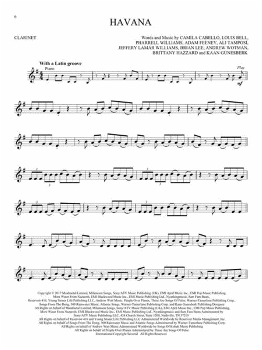 12 Hot Singles Clarinet Solo scores gallery preview page 4