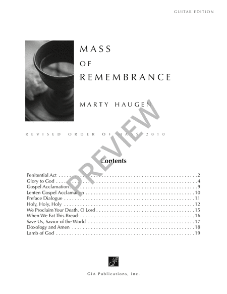 Mass of Remembrance - Guitar edition